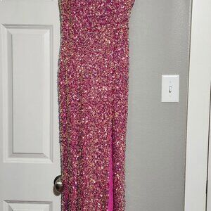 Honey and Rosie pink sparkle prom dress